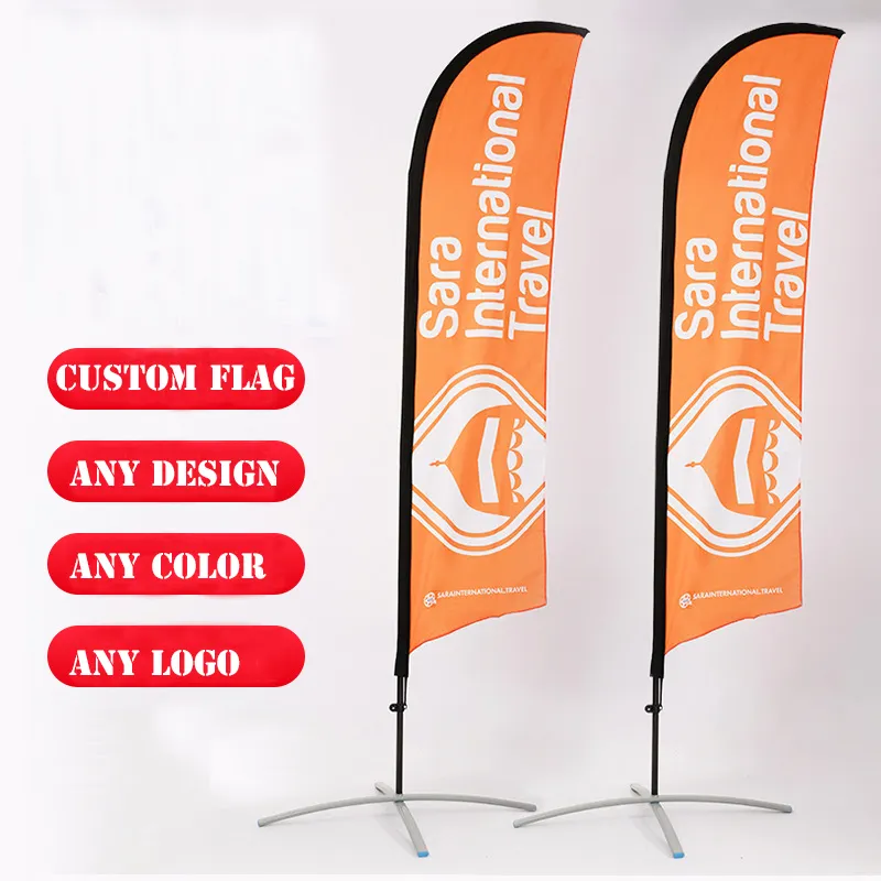 Im Freien Square Custom Logo Wind flag Dekor Werbe ausrüstung Banner Feder Flagge