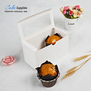 Tùy Chỉnh Cá Nhân 6 Lỗ 8 Lỗ 12 Lỗ Hộp Cupcake Với Cửa Sổ Pvc Có Thể Gập Lại Trắng Giấy Cup Cake Muffin Bao Bì Hộp - Product Image 2