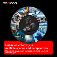 Caméra sportive SOOCOO S20+ 4K Ultra HD WiFi, caméra de casque étanche avec stabilisation anti-vibrations pour utilisation en moto et en extérieur