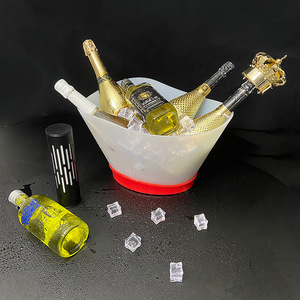 LED Illuminated Ice <b>Bucket</b> Boat Shape <b>Plastic</b> Modern Luxury Retro Party Beverage Tub for Bars KTV - Product Image 4