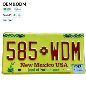 Placa de Matrícula Vintage Personalizada de Nuevo México, Tierra de Encantos, Muestra Gratuita, MOQ Bajo para Decoración, Placa de Matrícula Personalizada - Product Image 1