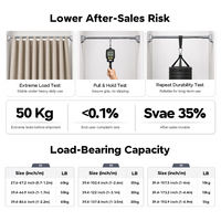 YIJIALE OEM ODM Factory Barre de rideau télescopique en acier gris sans perçage, 39,4-122 pouces, pour séparation de pièce, à installation rapide