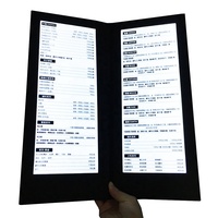 Menu LED personnalisé M1231 en PU noir uni avec logo estampé à chaud doré