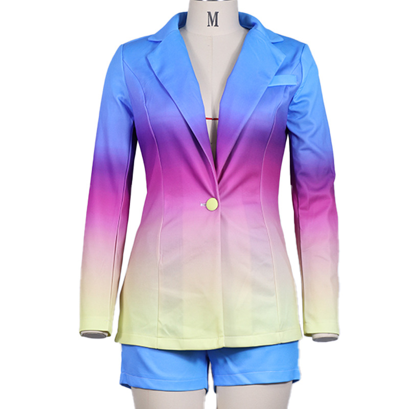 Y207036 autumn and winter European and American women's clothing temperament slim short pants two-piece suit suit