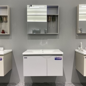 ארון אמבטיה מודרני מנירוסטה מבית WJL, כיור קרמי משולב, ארון מראה, סט ארון אחסון לחדר אמבטיה - מבוקש מאוד. - Product Image 6