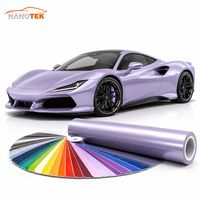 NANOTEK Film de Protection de Peinture (PPF) TPU Satiné Métallisé Argenté pour Violet 7,5 mil Auto-Réparateur Mat Anti-Eau et Anti-Salissures Anti-UV