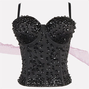 A5204 Dropshipping Unico Sexy del Corsetto Della Maglia Parte Superiore Del Tubo Rhinestonese Sequin <span class=keywords><strong>Crop</strong></span> <span class=keywords><strong>Top</strong></span> Delle Donne - Product Image 5