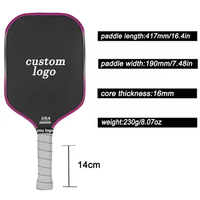 Raquette de pickleball en fibre de carbone USAPA CYC avec noyau en nid d'abeille PP pour l'entraînement sportif