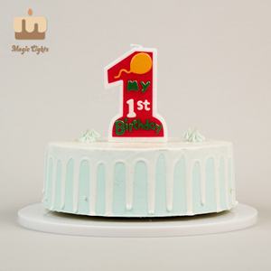 Bougie de gâteau numéro un rose et bleue pour <span class=keywords><strong>mon</strong></span> <span class=keywords><strong>premier</strong></span> <span class=keywords><strong>anniversaire</strong></span>, pour garçons et filles - Fait main pour Diwali et Halloween - Product Image 2