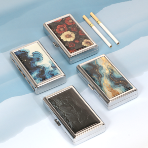 Portasigarette in Metallo Premium con Design <span class=keywords><strong>Vintage</strong></span>, Logo Personalizzato, Contenitore per Tabacco Impermeabile e Portatile - Product Image 1