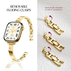 <span class=keywords><strong>Correa</strong></span> de Reloj de Acero Inoxidable 316L Delgada y Elegante para <span class=keywords><strong>Apple</strong></span> <span class=keywords><strong>Watch</strong></span> Ultra 3/2/1 S11/10/9, Brazalete Delgado para Mujer, <span class=keywords><strong>Correa</strong></span> Metálica de Diseño - Product Image 3