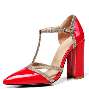 Zapatos de Tacón Alto de Charol Talla Grande 47 para Mujer, Zapatos de Tacón de Aguja Multicolores para la Noche, Sandalias con Tira en T para Mujer - Product Image 5