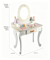 Mini Trousse de Maquillage pour Enfants, Jouet de Jeu, Ensemble d'Outils de Coiffure et de Beauté Neutre pour la Maison, Table de Maquillage Combinée