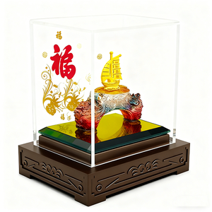 Décoration de bateau à voile doré de bénédiction chinoise, art Liuli, décoration haut de gamme pour la maison et le bureau, cadeau d'affaires - Product Image 3