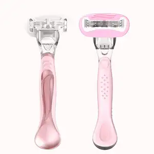 Good Quality Razor 5 Blade Rubber Handle Women Replaceable Razor With Beautiful Body Shaving Razor System