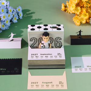 Bloc-notes 3D Football Star, <span class=keywords><strong>Calendrier</strong></span> de Bureau Football, Papeterie Sportive, Décoration Maison et Bureau, Cadeau de Luxe pour Homme et Garçon, Anniversaire - Product Image 3
