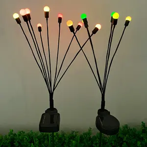 8 LED Light Bulbs Decorative Solar Garden Starburst Swaying Light Waterproof Solar Firefly Lights Outdoor