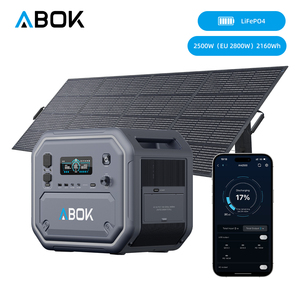 ABOK US EU Local Stock 2500W LiFePO4 Portable Power Station 2160Wh <b>Solar</b> Generator with Dual MPPT Fast <b>Charging</b> for Home Backup - Product Image 1