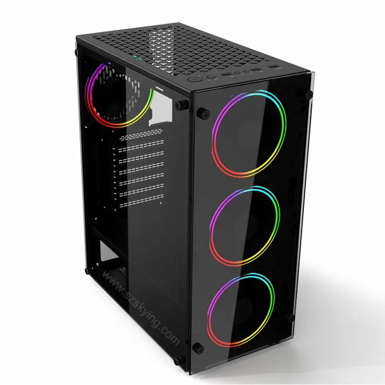 Custodia da gioco finestra laterale in vetro 3.0usb supporto 6 pezzi ventilatori Rgb Atx nuovo armadio per torre da gioco