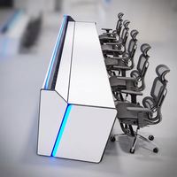 Console de salle de contrôle moderne, mobilier modulaire pour poste d'opérateur, conception de système de contrôle pour centre de commandement