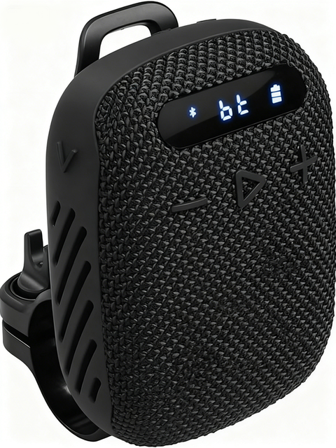 Black Portable  Speaker with Professional Sound, Handlebar Mount for Bicycle, Outdoor Sports Wireless Speaker