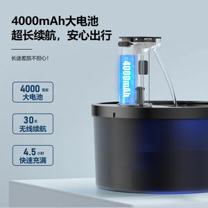 Fontaine à eau pour chat PetFountain, noire, arrondie, filtration automatique, circulation silencieuse, pour chiens et chats - Product Image 4