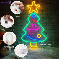Insegna LED al Neon a Forma di Albero di Natale, Personalizzabile, Luce Colorata per Decorazione Casa e Bar, Impermeabile, Montabile a Parete, Insegna Luminosa, Regalo per le Feste
