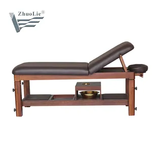 Cama de massagem de madeira, tratamento indiano de camisa