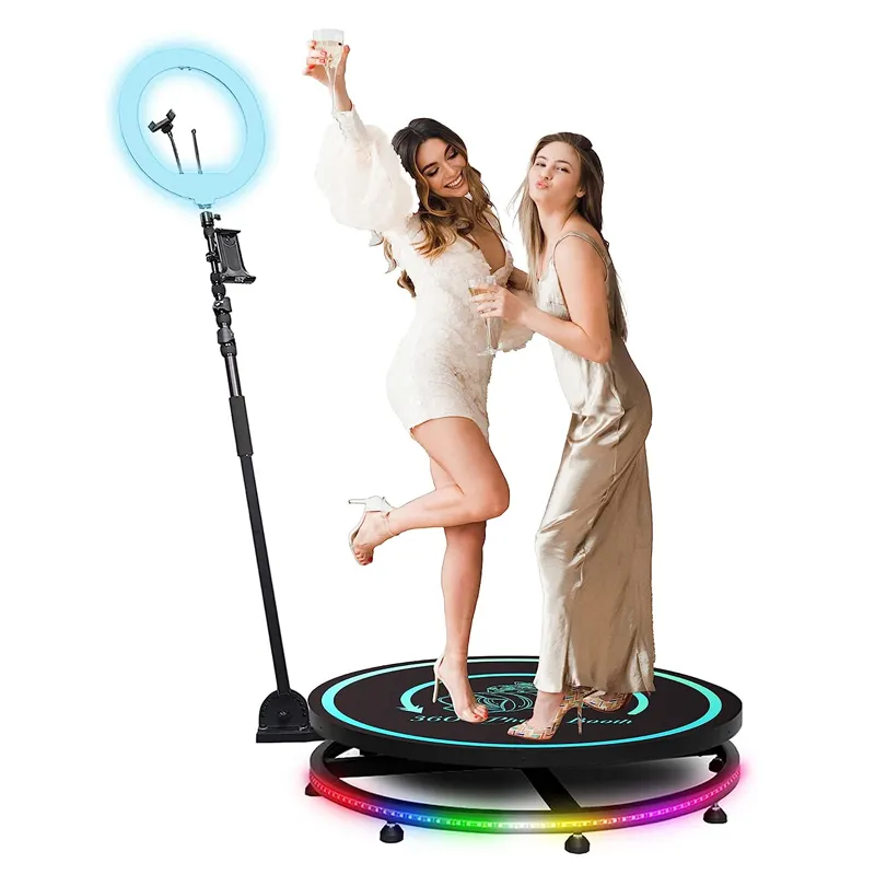 Samidisplay 3-4 People Stand Party Selfie Spin Digital Glass 360 Photo Booth Video Booth 360 Photobooth With Full Accessories