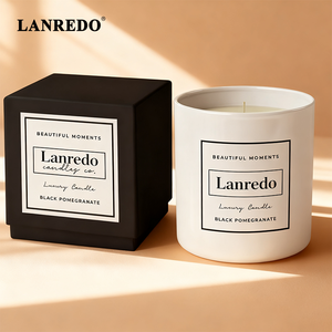 Bán buôn sang trọng thân thiện với môi phân hủy sinh học nến đậu nành tái sử dụng hộp đen bao bì với logo tùy chỉnh - Product Image 2