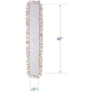 Boardwalk BWK1348 48 pouces. X 5 In. Tête de balai à poussière industrielle en coton Hygrade, blanche - Product Image 5