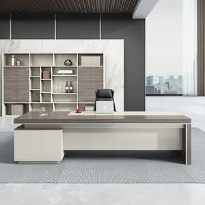 LBZ45 Modern ahşap ofis masası ofis mobilyaları kitaplık iş istasyonu masası tasarımları patron yüksek teknoloji yönetici CEO masası 1 adet