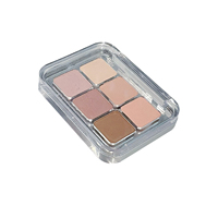 Palette de fards à paupières minéraux à six couleurs avec logo personnalisé, faible saturation, fini mat, brillance fine, contouring, éclaircissant, lumineux