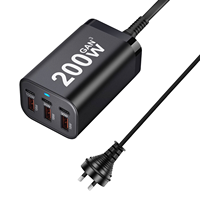 Universele Multi-poort 3c3a Type-C PD Oplaadadapter USB Wandlader Bureaulader Smartphone Supersnelle Oplader 200W voor Laptop Telefoon