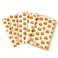 Emballage alimentaire en papier jetable personnalisé pour la restauration rapide, impression de logo sur les hamburgers, papier ciré sûr et non toxique, papier d'emballage alimentaire