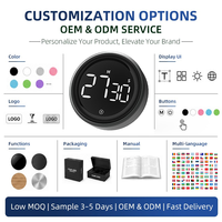 Timer Dapur Digital Magnetik dengan Tombol Putar, Timer Memasak LED dengan 3 Tingkat Volume untuk Memanggang, Kelas, dan Belajar