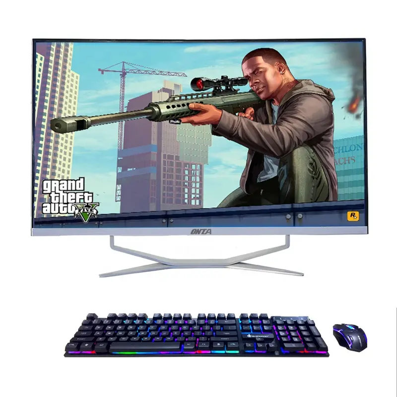 32 inch curved screen business all in one computer with built in camera