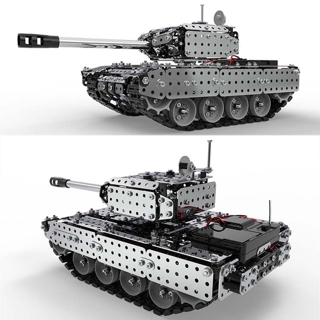 Educational Metal Building Blocks Remote Control Tank Toys Kids Construction DIY Assembly Toys 3D Metal Puzzle Gifts for Kids