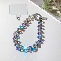 Chaîne de poignet portable en alliage de zinc avec perles de cristal scintillantes, sangle de téléphone durable, anti-perte, porte-clés de sac, pendentif pour téléphone portable
