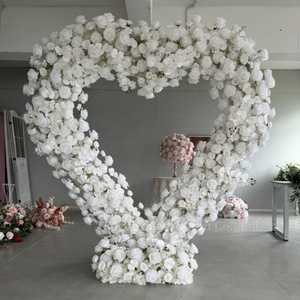 Arche de fleurs artificielles en gros, arche de fleurs en forme de cœur, arche de cœur avec des fleurs pour la décoration de mariage - Product Image 2