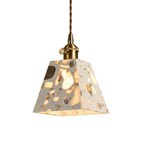 Lampe suspendue LED en pierre translucide de style industriel rétro, lumière chaude, lampe de salle à manger japonaise Wabi-sabi, comptoir de bar créatif