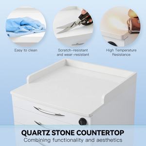 Mobile per Clinica Dentale con Piano in Quarzo e Quattro Cassetti in Acciaio Inossidabile - Product Image 3