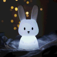 Lampe de chevet Led Portable en forme de lapin pour enfants, en Silicone, lampe de nuit pour bébés et enfants