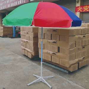 Sombrilla de playa grande de acero de 8 varillas, plegable doble, para publicidad exterior, parasol de puesto, personalizada, venta al por mayor de fábrica - Product Image 2