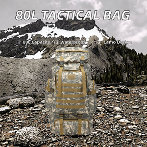 Mochila Táctica Deportiva de Camuflaje de 80L, Diseño 3D Resistente, PVC Impermeable, para Escalada en Roca, Montañismo, Caza y Camping - Product Image 2