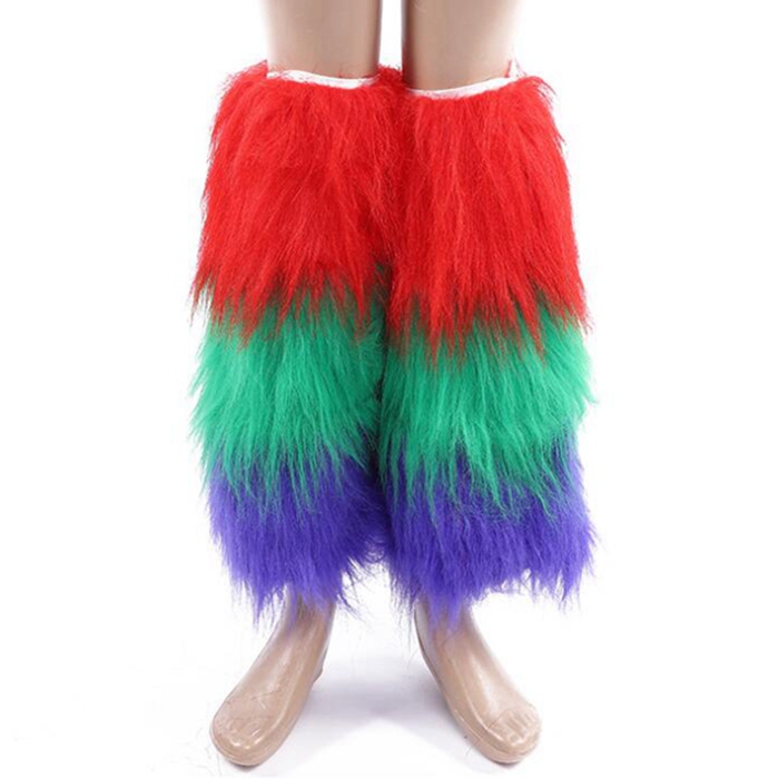 Женские аксессуары для костюма, гетры из искусственного меха, рождественские гетры из красного и зеленого эльфа