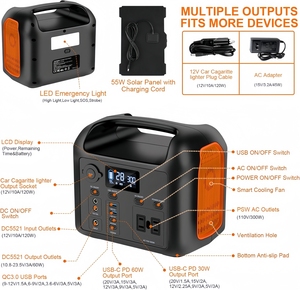 แบตเตอรี่เก็บพลังงานแสงอาทิตย์แบบพกพาสำหรับใช้งานกลางแจ้ง 300w 500w 600w 1200w สถานีพลังงานแบบพกพา - Product Image 3