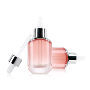 Luxury Skincare Pink Transparent <b>Glass</b> Packaging Cosmetics Essential Oil Dropper Bottle Cosmetics <b>Container</b> With Pump Cap - Product Image 5