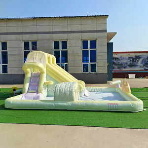 สไลเดอร์เป่าลมสีพาสเทลพร้อมสระว่ายน้ำบ้านปราสาทดีไซน์ใหม่สำหรับเด็ก - Product Image 5