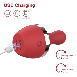 Vibratore Ricaricabile Rosa Stimolatore per Capezzoli e Clitoride in Morbido Silicone a Forma di Capezzolo con 10 Modalità di Vibrazione Giocattoli Sessuali per Donne - Product Image 3